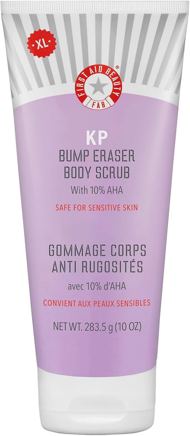 - KP Bump Eraser Body Scrub with 10% AHA, Keratosis Pilaris Skin Exfoliater with Glycolic and Lactic Acids, Helps Reduce Chicken Skin Bumps, Safe for Sensitive Skin, 56.7G