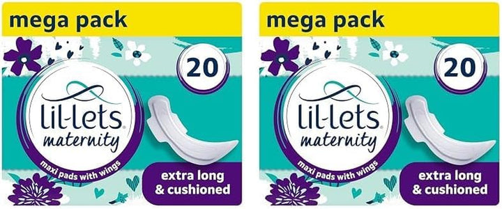 Maternity Pads, Extra Long Maxi Thick Towels, with Wings, Postpartum/After Birth Essential, 3 Packs of 10 (30 Towels), Packing May Vary
