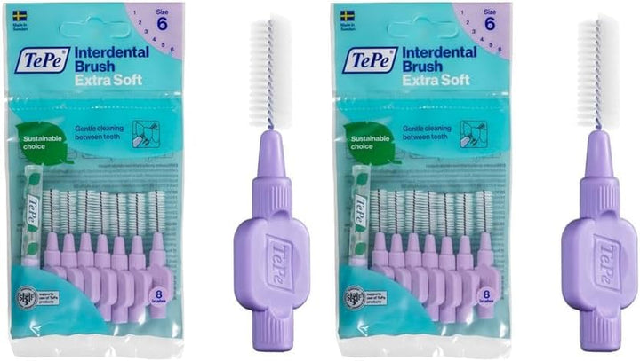 Interdental Brush, Extra Soft, Red, 0.5Mm/Iso 2, 8Pcs, Efficient Cleaning between Teeth, Plaque Remover and Dental Flosser for Narrow Gaps