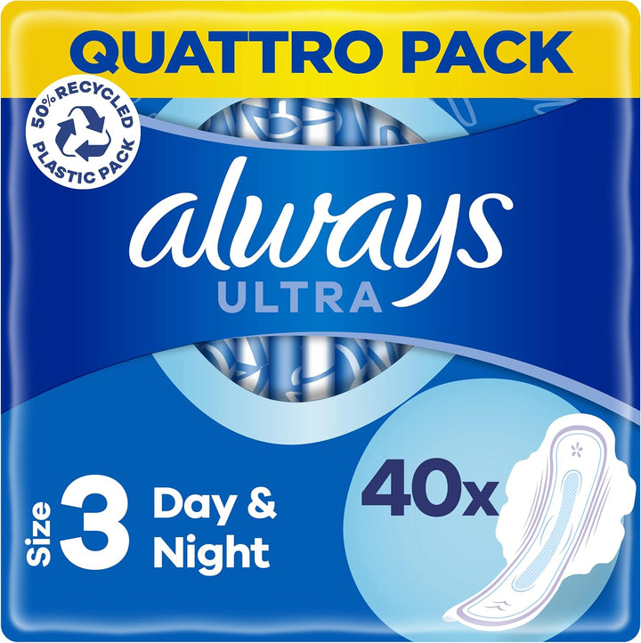 Ultra Sanitary Towels Long (Size 2) Wings X 24 Pads, Super Absorbent and Ultra Thin, for Menstrual Periods 24 X 4