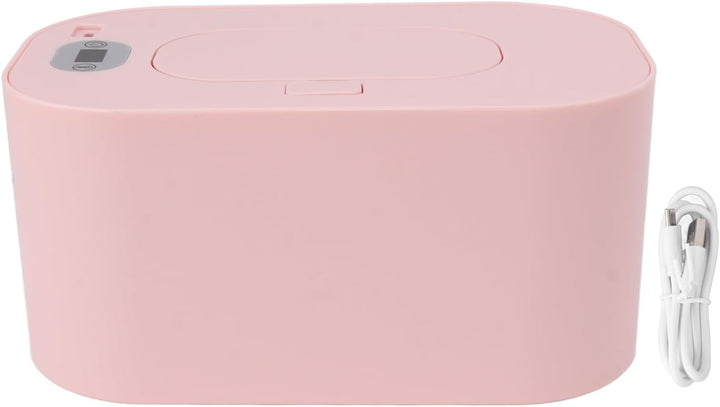 Baby Wipe Warmer,Wet Wipe Warmer,Constant Temperature Portable Wipe Heater Temperature Adjustment Warm Keeper Dispenser (Light Pink)