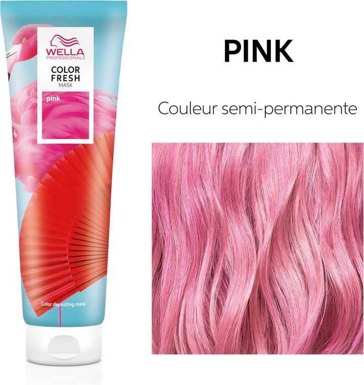 Pink Color Fresh Mask - Colour Depositing Hair Mask & Home Hair Gloss Treatment - Bright Pink Temporary Hair Dye with Avacado Oil (150Ml)