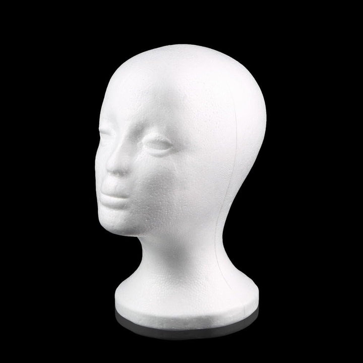2Pc Female Styrofoam Foam Mannequin Head Stand Model Display Wig Polystyrene Mannequin Manikin Folding