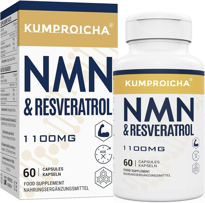 NAD+ Trans-Resveratrol Supplement 1100Mg with Black Pepper Extract - Cellular Energy Booster - (60 Count (Pack of 1))