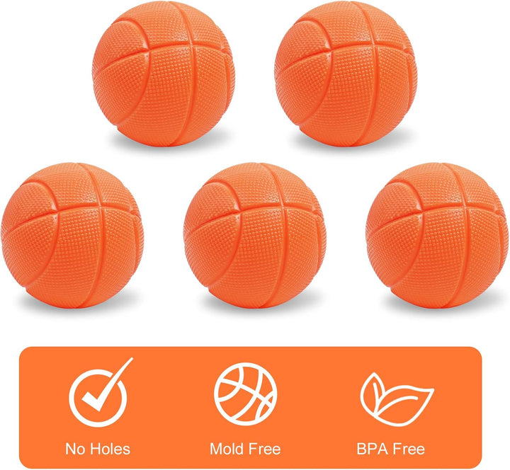 Baby Bath Toys, Bath Basketball Hoop for Baby, Bath Toys Fun Basketball Hoop & Balls Set 5 Balls Included, Bathes Toy Bathtub Basketballs Hoop with Strong Suction Cup, Fun Toddler Bathes Toy