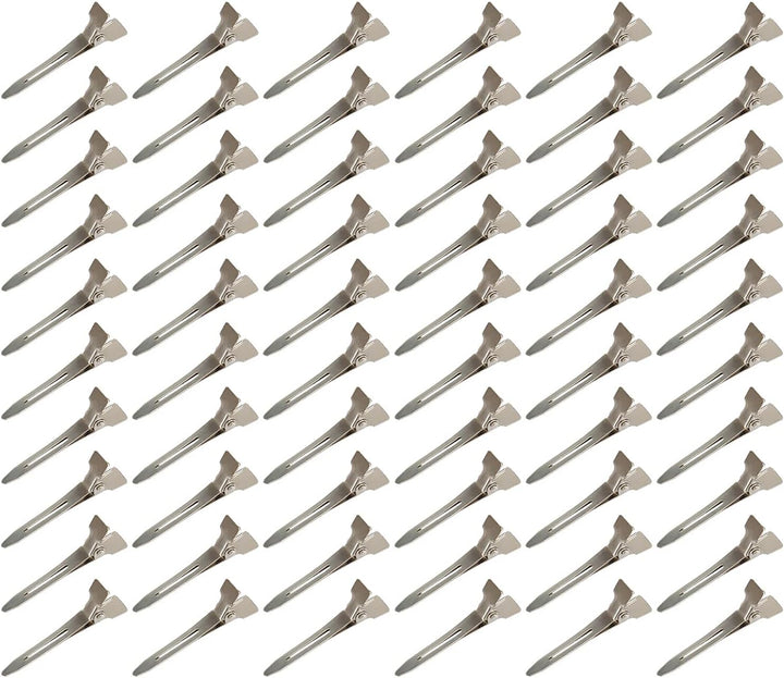 25 Pieces Duck Bill Hair Clips, 3.5 Inch Rustproof Metal Alligator Curl Clips with Holes for Hair Styling, Hair Coloring, Thick Hair Sectioning, Salon, Bows DIY, Silver (25 Pcs, 3.5In Silver)