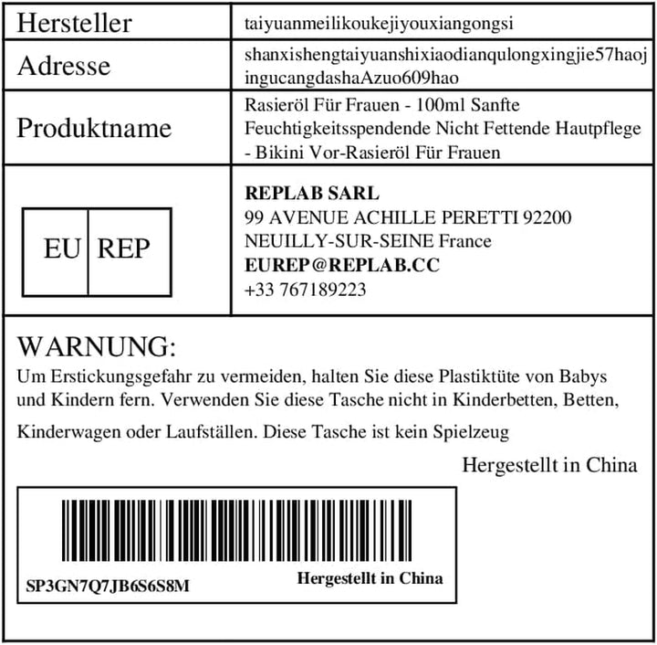 Shaving Oil for Women - 100 Ml Gentle Moisturising Non-Greasy Skin Care - Bikini Pre-Shaving Oil for Women | for Dry Sensitive Skin before and after Bikini Arms Legs Face Women Men