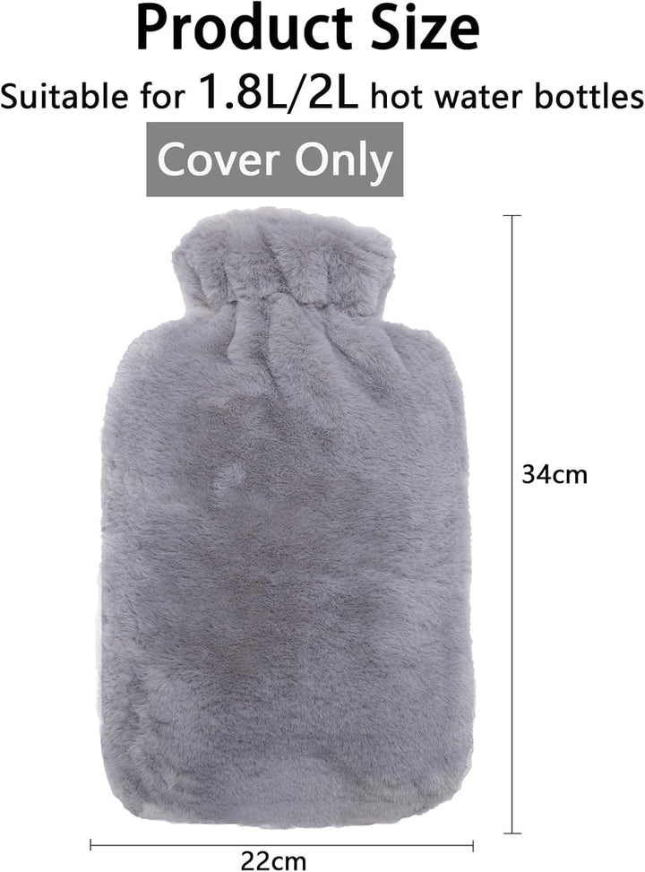 Hot Water Bottle Cover - Soft Cover, 2L, Grey