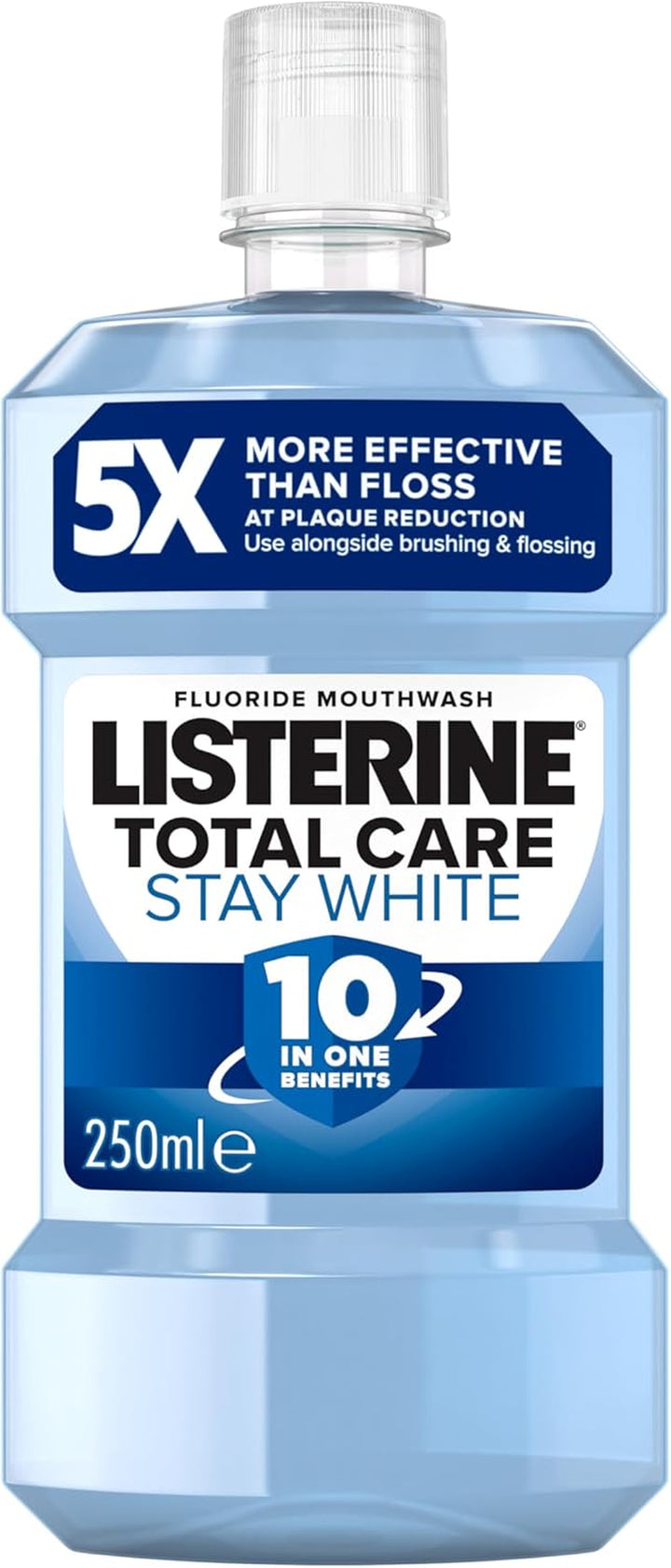 Total Care Stay White Mouthwash (1X 500Ml), 10-In-1 Benefit Mouthwash for Total Oral and Gum Care to Maintain a Clean and Healthy Mouth and Naturally White Teeth