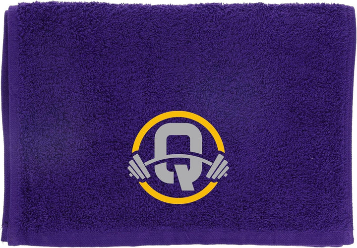 Gym Towel with Monogrammed Embroidery Initial Gift for Men & Women, Training Accessory Gift, Gym Towel Present for Weight Lifting Birthday, Retirement, Christmas - Black, J