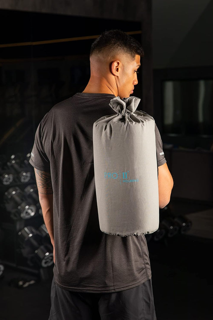 Acupressure Mat and Pillow Set with Carry Bag (Grey/Blue)