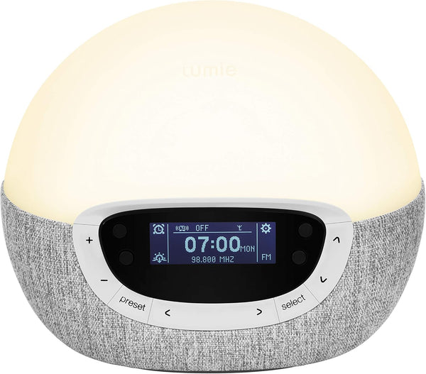 Bodyclock Shine 300 - Wake-Up Light Alarm Clock with Radio, 15 Sounds and Sleep Sunset, White