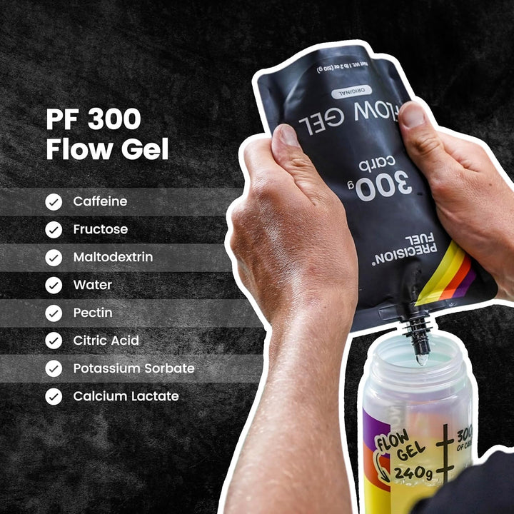 Precision Fuel 300 Flow Energy Gels - Mild Flavour Running Gels for Endurance Athletes, 300G Carbohydrate, Easy-To-Digest, Perfect for Running & Long-Duration Sports (Pack of 1)