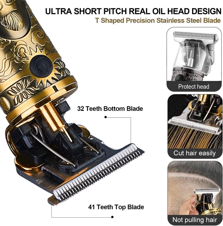 Hair Clippers for Men, Beard Trimmer, Zero Gapped T-Blade for Hair Cutting, Cordless Trimmers Professional Barber, Liners Clipper Haircut