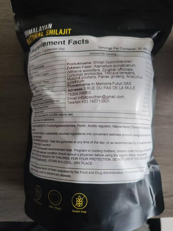 Shilajit Himalayan Gummies, Ashwagandha, and Gokshura | over 85 Trace Minerals and Humic Acids | Organic and Non GMO Micronutrient Supplements for Men and Women