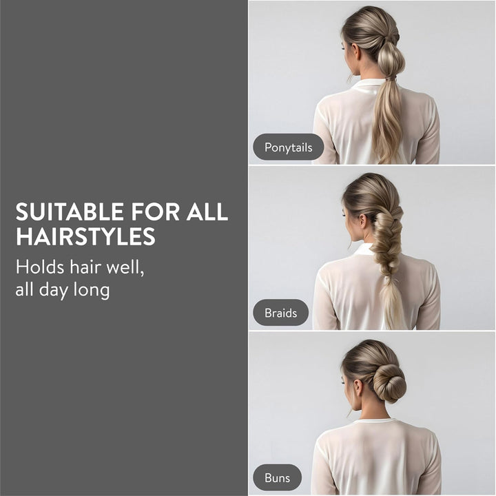 100 Elastic Hair Bands 4Mm Hair Ties Bobbles Elastics Hairbands Ponytail Holders No Metal for Women Girls Kids Men Thick Hair Black