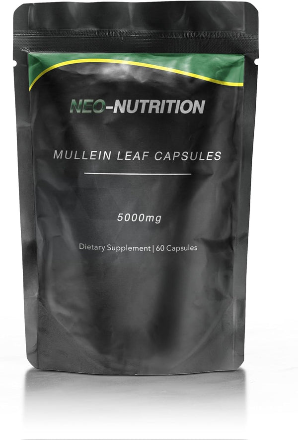 Mullein Leaf Extract for Lungs | High Strength 5000Mg Mullein 10:1 Extract, Lung Support & Respiratory Health | Detoxification Aid & Cleansing Support Supplement - 60 Capsules