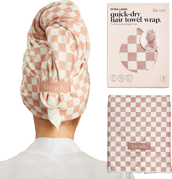 Microfibre Hair Towel Wrap - Quick Dry Curly Hair Wraps for Women | Microfiber Towel for Hair | Hair Drying Towel Wrap | Hair Towels for Women | Hair Turban for Wet Hair - Micro Dot