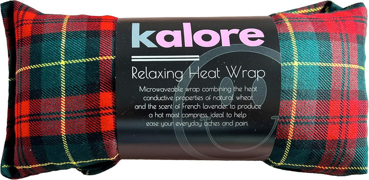 Wheat Bags Microwavable Neck and Shoulder Wrap - Relaxing Lavender Heat Bags Microwavable for Comfort - Tartan Cotton Fabric with UK Wheat Heat Bags Microwavable Compress by  - Purple