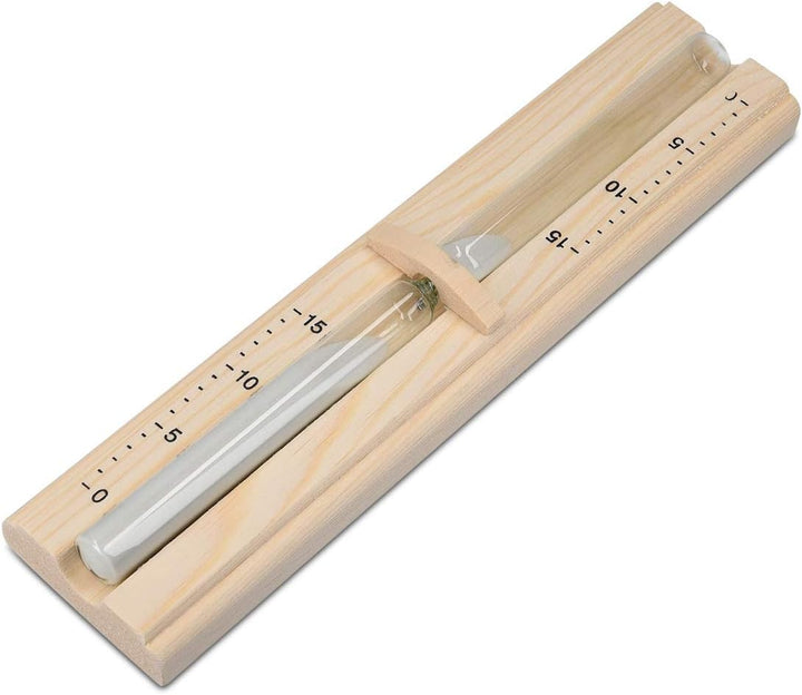 Sauna Hourglass Sand Timer - Classic Wall-Mounted Sand Hour Glass for Saunas - Pine Wood, Sand and Heat-Resistant Glass - 29.5 X 7.5 X 4 Cm