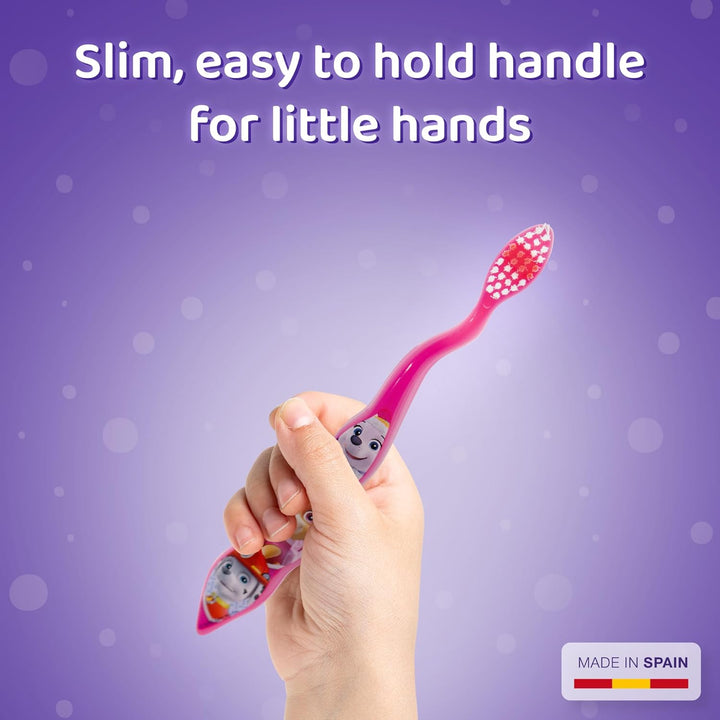Paw Patrol Skye Little Teeth Toothbrush for Kids with Soft Rounded Bristles, Comfortable Handle Grip and Protection Cap for Children Ages 3+