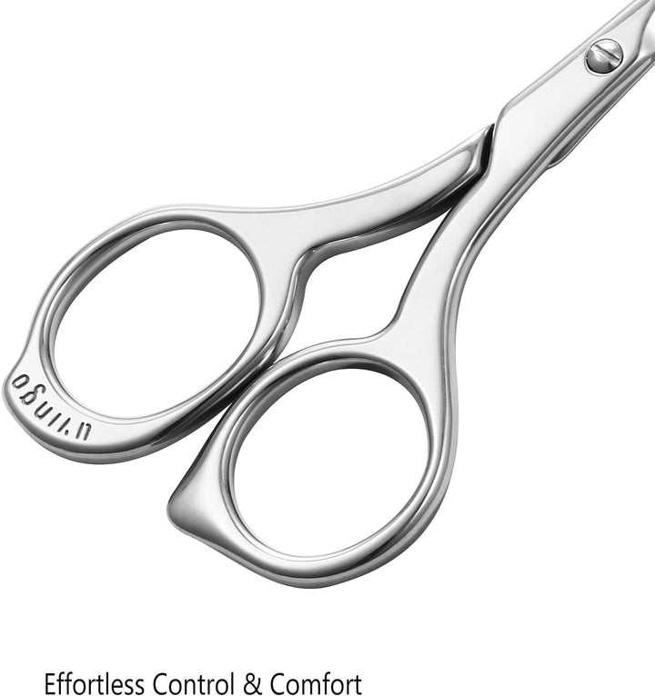 Professional Nose Hair Scissors – Small Safe Precision Trimming Shears with Rounded Tips, Sharp Stainless Steel for Nasal, Ear, Facial & Body Hair Grooming