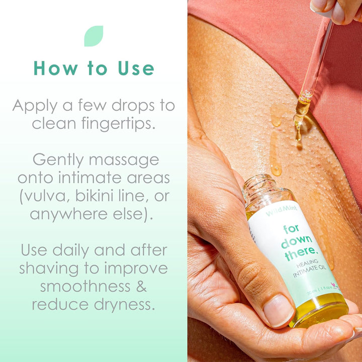 Healing Intimate Oil for down There | Ingrown Hairs, Razor Bumps after Shaving Bikini Line | Fragrance-Free Natural Itch Relief for Dry Skin | UK Made Vegan & Cruelty-Free Skincare | 30Ml