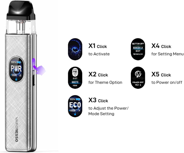 Vaporesso XROS 5 Pod Kit, 1500Mah Battery, MTL Device, Supports 3A Super Charging, Adjustable Power and Airflow, 0.88-Inch OLED Display, 2Ml Cartridge Capacity, No Nicotine (Opal Pink)