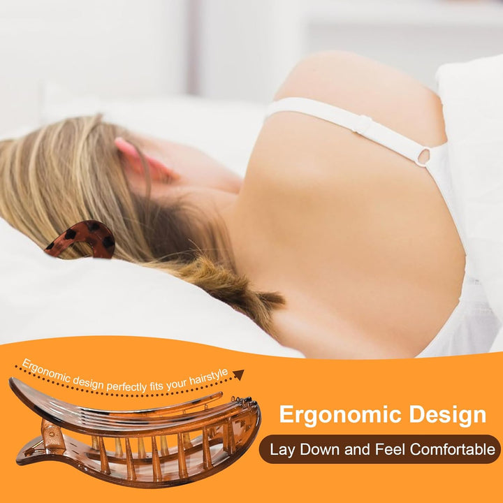 4 Pcs Flat Hair Claw Clips for Women'S Thick Hair, Curved Strong Hold, Non Slip Design for Women and Girls