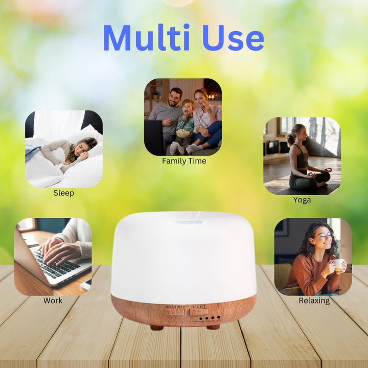 Essential Oil Diffuser 300ML Aromatherapy Ultrasonic Air Vapouriser Oil Diffusers Humidifier Scented Fragrance with Remote, Mist Modes, Automatic off and 7 LED Lights for Home Office Sleep