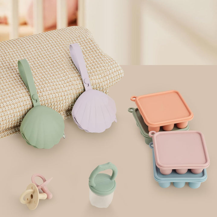 Dummy Case, 2 Pack Dummy Holder Case, Portable Leakproof Design Silicone Pacifier Holder Dummy Box, Pacifier Case for Home, Travel, Easy Clean, Bpa-Free