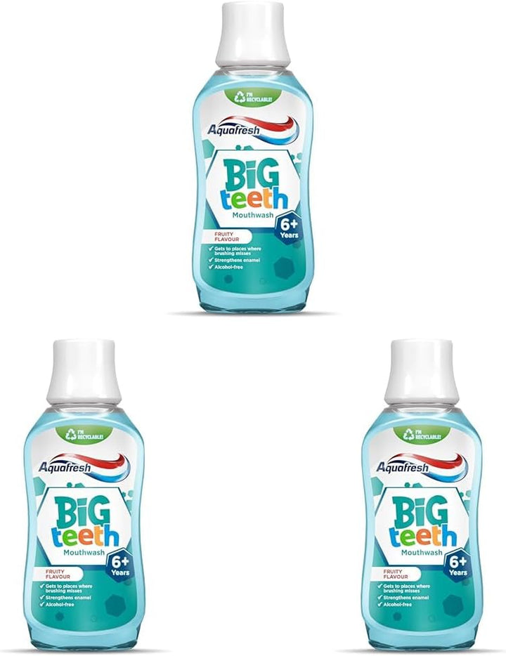 Mouthwash for Kids, Big Teeth Mouthwash for Children 6-8 Years, Fruity Flavour, 300 Ml