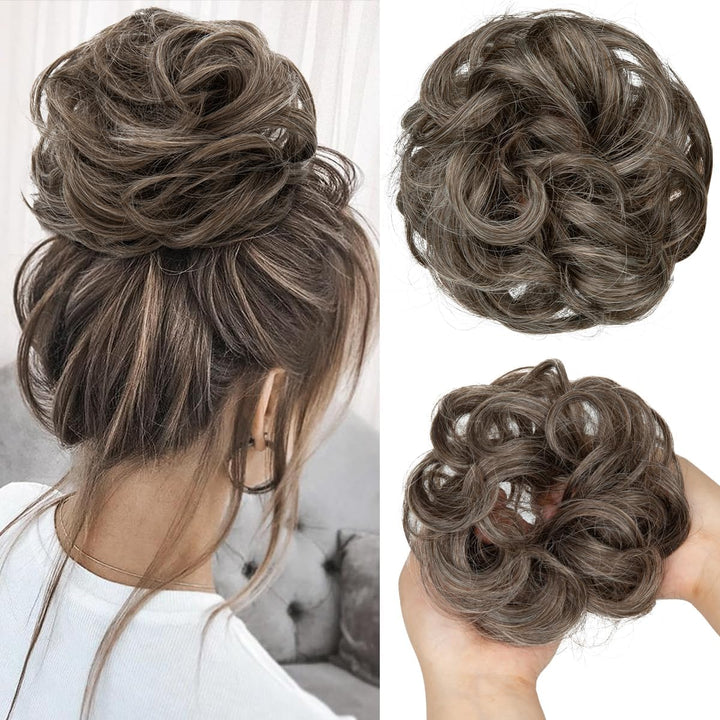 Messy Bun Hair Piece for Womens Synthetic Scrunchies Buns Extension Hairpieces Updo Pony Tail Dirty Blonde