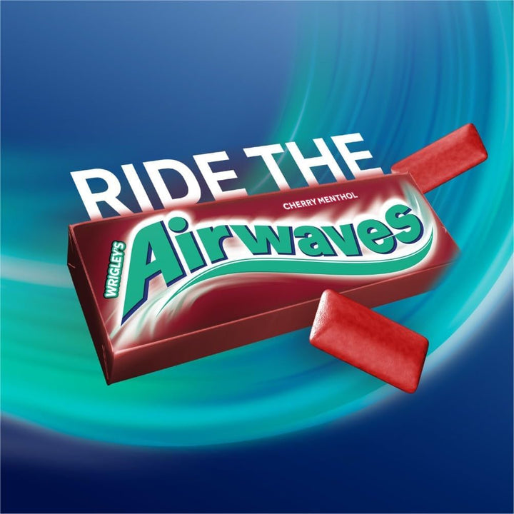 Chewing Gum Cherry Menthol, 30 Packs of 10 Pieces, Sugar Free Chewing Gum Bulk Pack with Menthol Freshness (300 Pieces)