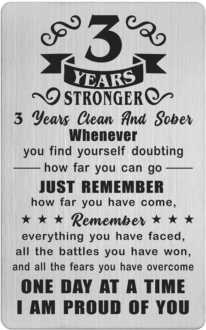 2 Year Sober Card - 2 Year Sobriety Gifts for Women Men - 2 Year Clean and Sober Gifts - 2 Yr Addiction Recovery Engraved Wallet Cards Token