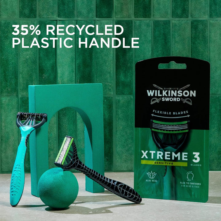 Xtreme 3 Sensitive Men'S Disposable Razors, Great Addition to Wash Bags for Men'S Grooming, Great Shavers for Routine Shaving, 8 Pack