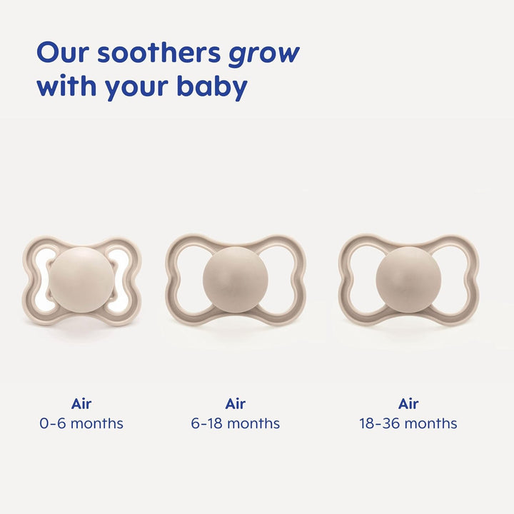 Air Night Soothers | 16 plus Months | 2 Pack | Glow in the Dark Dummies | Comes in Dummy Steriliser Case | Sustainable Materials | Baby Accessories | Pink (Various Designs)