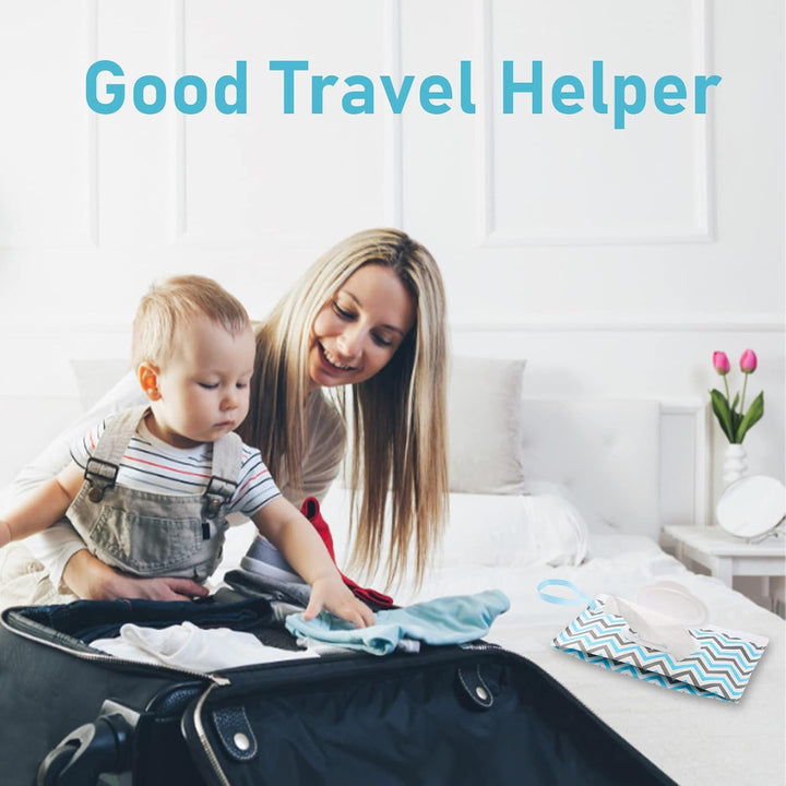 5Pcs Baby Wet Wipe Dispenser - EVA Waterproof Refillable Travel Pouch, Reusable Portable Holder for Babies