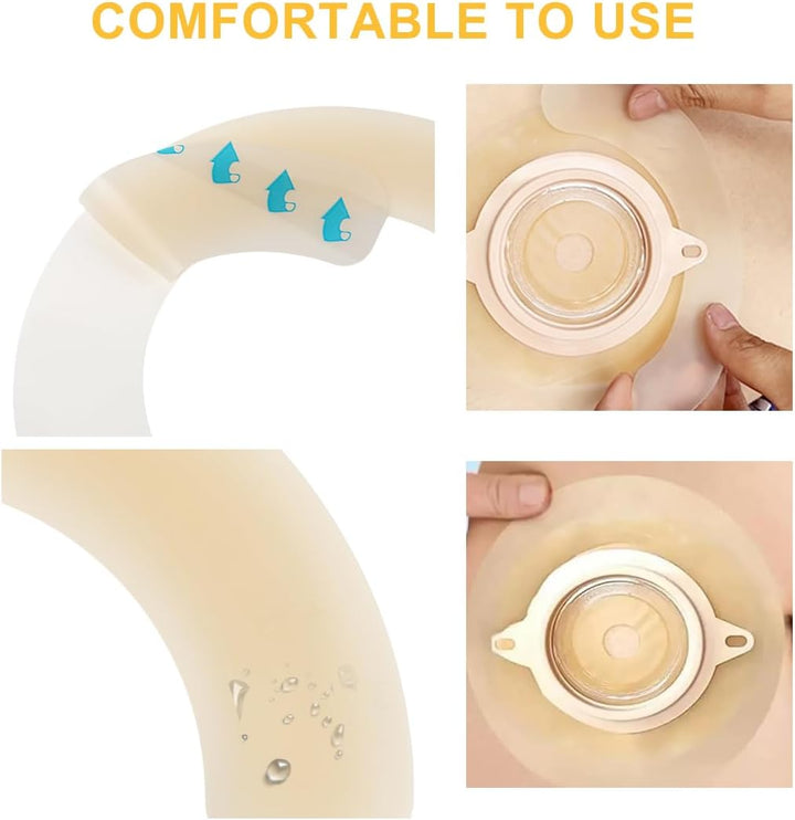 Ostomy Bag Barrier Strip Pack of 10 Ostomy Barrier Tapes Elastic Barrier Strips Sensitive Tape Waterproof Ostomy Supplies Ostomy Barrier Strips Covers for Stoma Bag