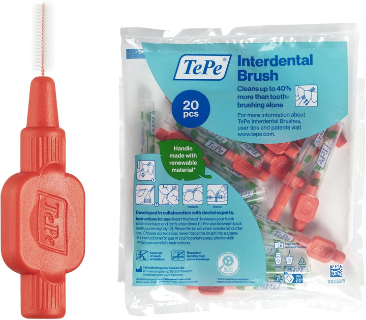 Interdental Brush, Extra Soft, Yellow, 0.7Mm/Iso 4, 20Pcs, Efficient Cleaning between Teeth, Plaque Remover, Dental Flosser for Small Gaps