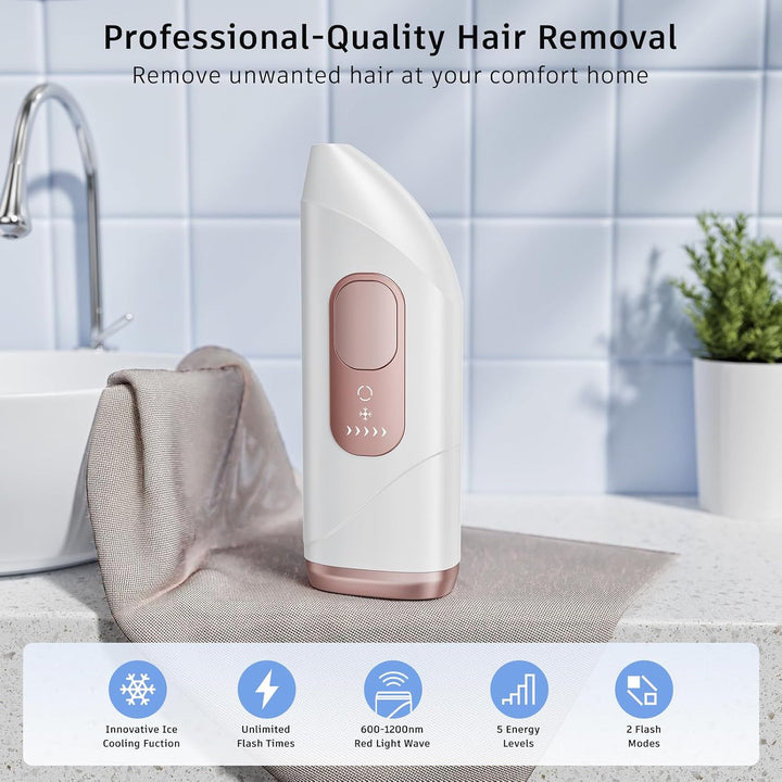 Laser Hair Remval Device, IPL Hair Removal 999,900 Flashes 9 Energy Level, Painless IPL Hair Remover Machine for Women and Men,Facial,Bikini,Body