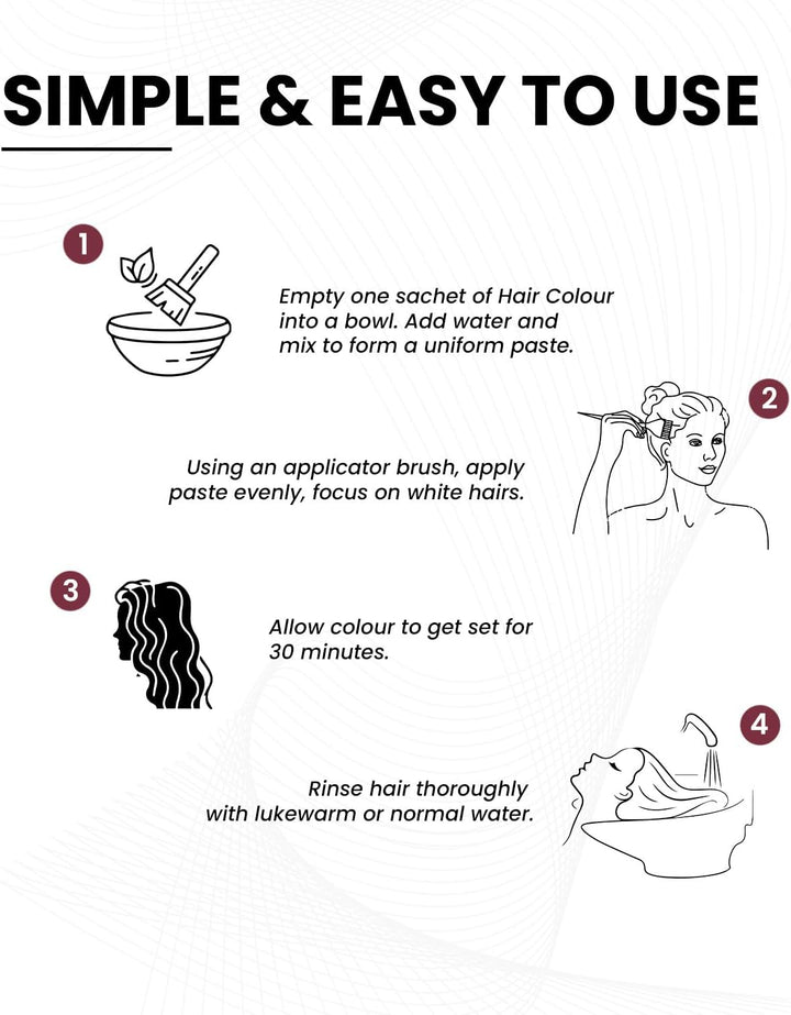 Henna Burgundy Hair Colours - 60G (6 X 10G Sachets),100% Ammonia Free, for Vibrant Color, Shine, & Coverage (Packaging May Vary)