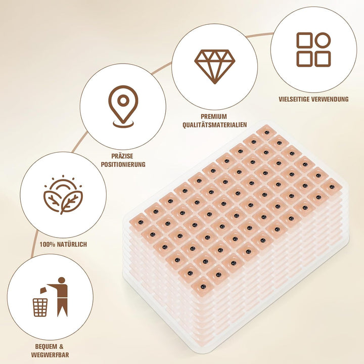 600 Count Acupuncture Ear Seeds Disposable Ear Press Seeds Multi-Condition Acupressure Kit (10 Sheets)