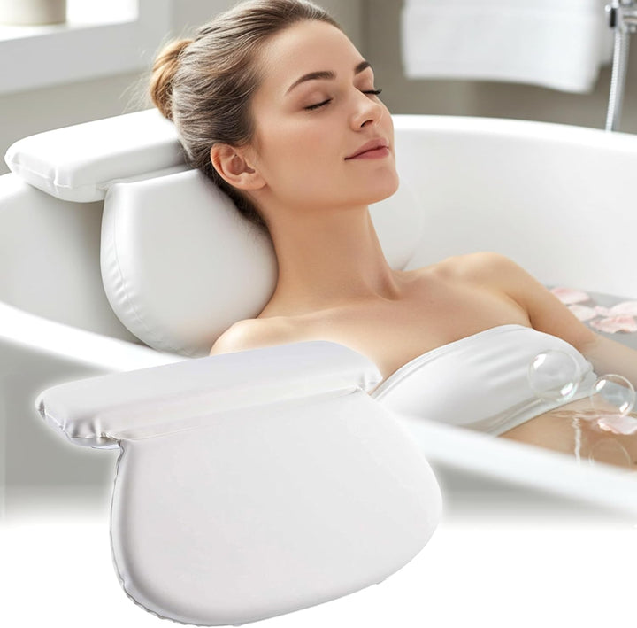 Bath Pillow – Waterproof Bath Cushion with 7 Suction Cups, Non-Slip Bath Pillows for Head and Neck Support | Ultimate Relaxation and Comfort, Ideal for Relaxation & Meditation in the Tub