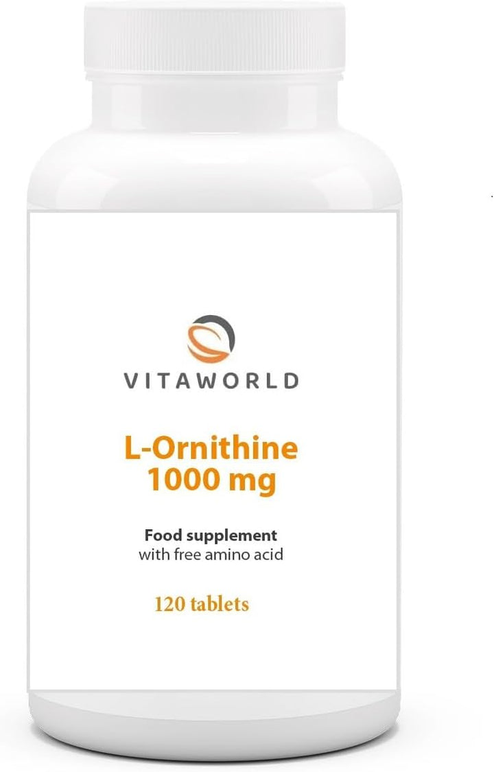 Pack of 3  L-Ornithine 1000 Mg L 3 X 120 Tablets L Highly Dosed L Vegan L Ideal as a Supplement for an Increased Protein Intake L No Additives L Gluten and Lactose-Free