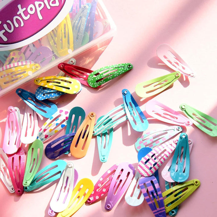 Hair Clips,  80 Pcs 1.2 Inch Toddler, Mini Metal Snap Hair Clips for Little Girls Baby Kids, Colorful Small Hair Barrettes, Accessories for Fine Hair