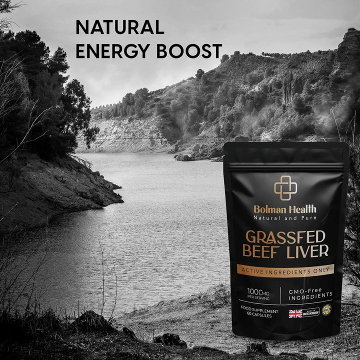 Grass-Fed Beef Liver Capsules | 1000Mg Freeze-Dried Bovine Liver | Supports Energy, Immunity, Metabolism & Vitality | 60 Capsules | High Protein Nutrient-Dense Superfood | Non-Gmo | Made in UK