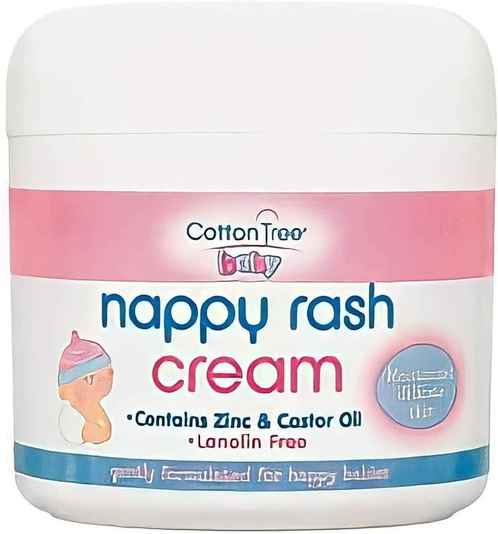 3 X Nauge Nappy Rash Cream Zinc & Castor Oil 200Ml Lanolin Free ( Formerly Cotton Tree)