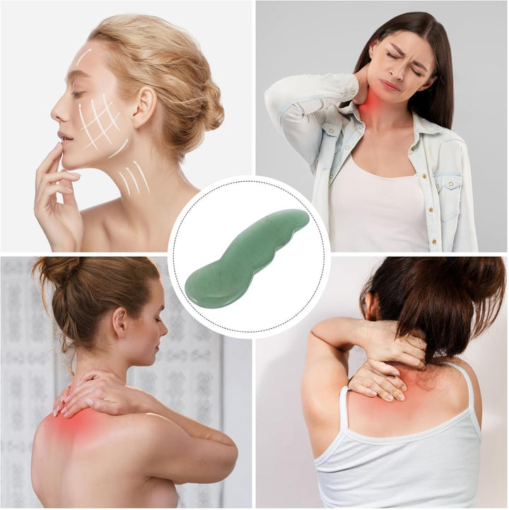 Natural Jade Gua Sha Board Facial Scraping Plate Relief Scraper Green Agate Small Size Face Massage Tool for Relaxation and Skin Care