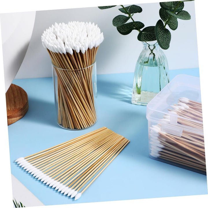 500Pcs Long Precision Cotton Swabs Ear Cleaning Swabs Makeup Applicator Sticks Cotton Tipped Applicator Keyboard Cleaning Tools